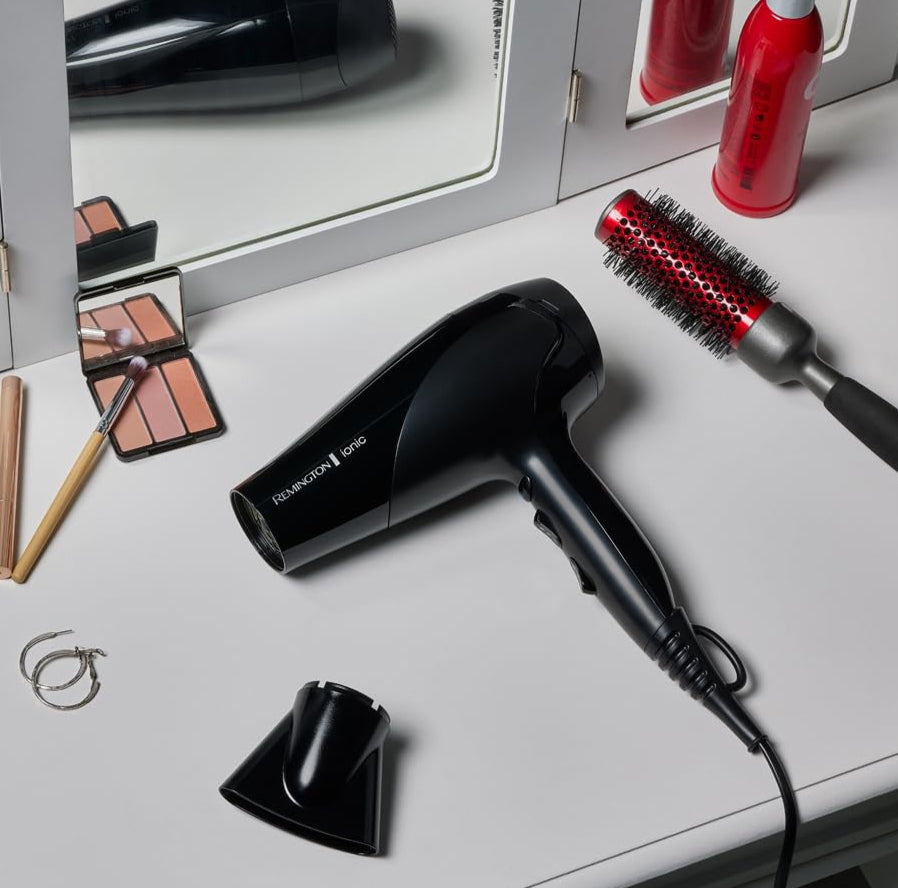 Haartrockner 2200W, Ionen, Keramik, Diffusor & Stylingdüse, Schwarz